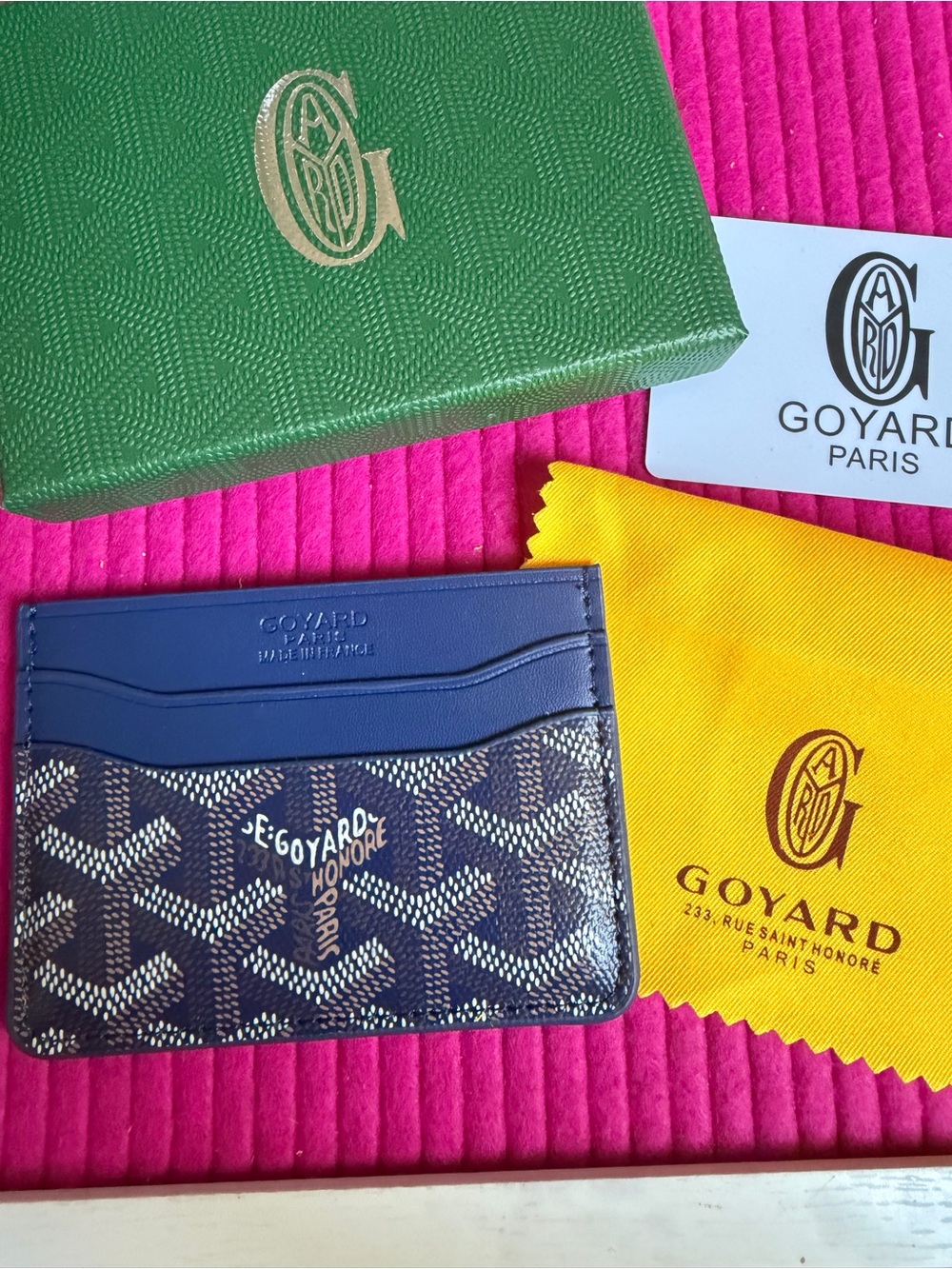 Goyard Blue and Brown Card Holder